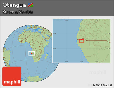 Savanna Style Location Map of Otengua