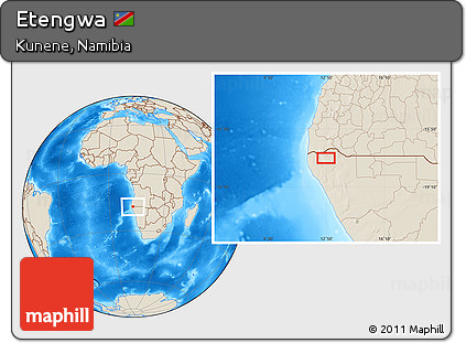 Shaded Relief Location Map of Etengwa