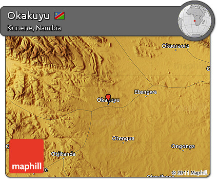 Physical Map of Okakuyu
