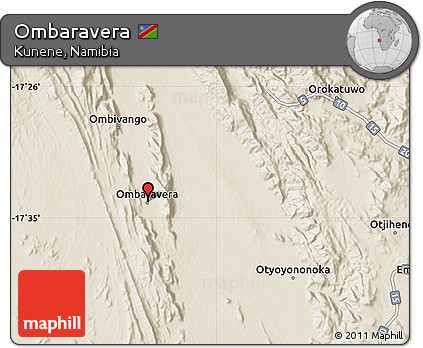 Shaded Relief Map of Ombaravera