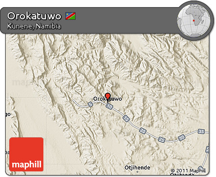 Shaded Relief Map of Orokatuwo