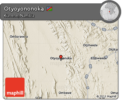 Shaded Relief Map of Otyoyononoka