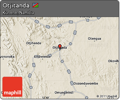 Shaded Relief Map of Otjitanda
