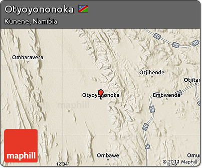 Shaded Relief Map of Otyoyononoka