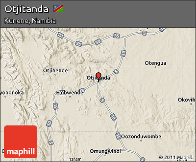 Shaded Relief Map of Otjitanda