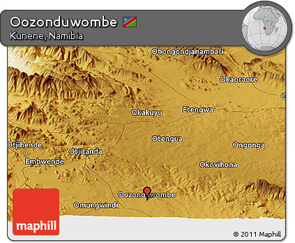 Physical Panoramic Map of Oozonduwombe