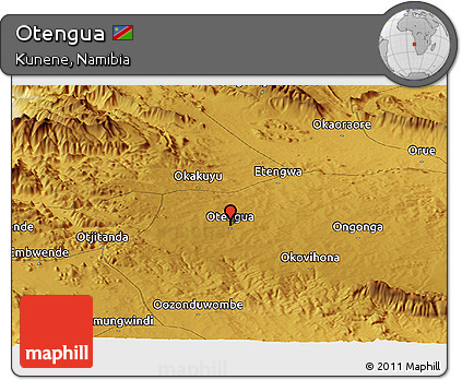 Physical Panoramic Map of Otengua