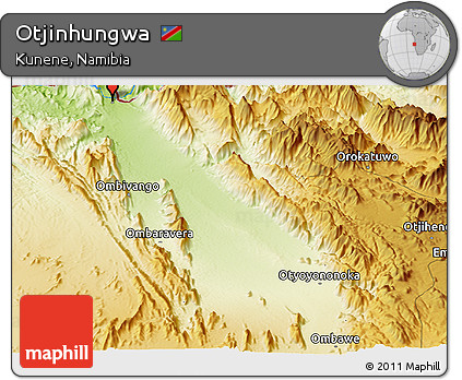 Physical Panoramic Map of Otjinhungwa
