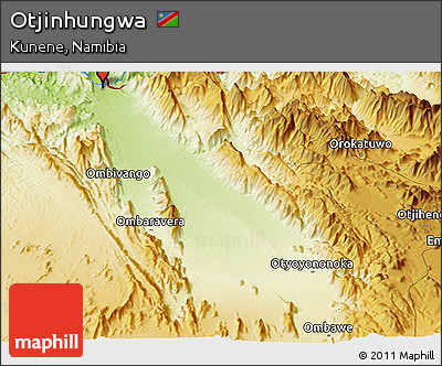 Physical Panoramic Map of Otjinhungwa