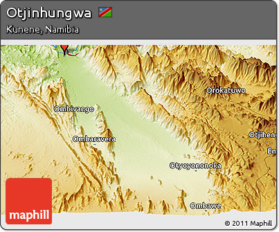 Physical Panoramic Map of Otjinhungwa