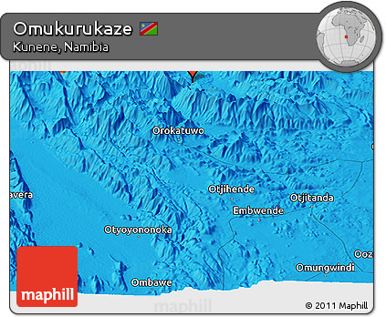 Political Panoramic Map of Omukurukaze