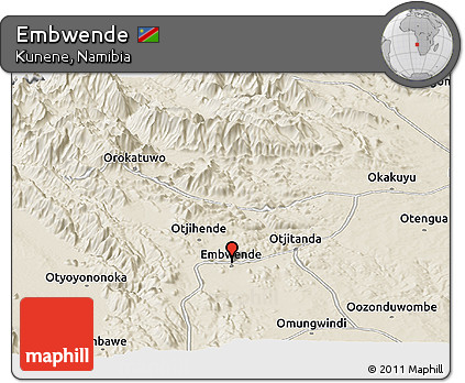 Shaded Relief Panoramic Map of Embwende
