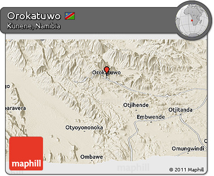 Shaded Relief Panoramic Map of Orokatuwo