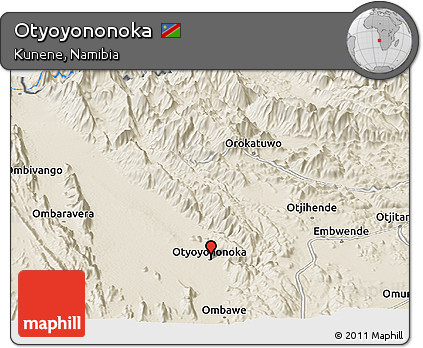 Shaded Relief Panoramic Map of Otyoyononoka