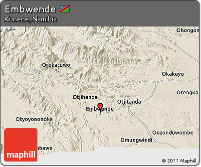 Shaded Relief Panoramic Map of Embwende