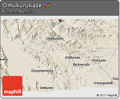 Shaded Relief Panoramic Map of Omukurukaze