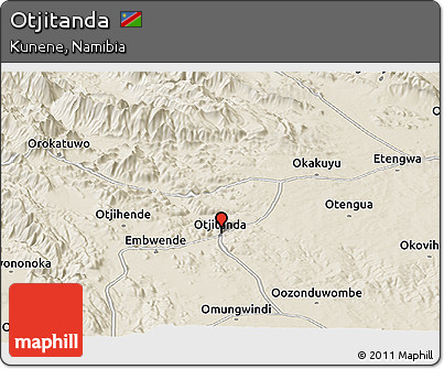 Shaded Relief Panoramic Map of Otjitanda