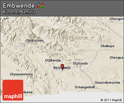 Shaded Relief Panoramic Map of Embwende