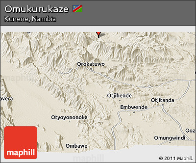 Shaded Relief Panoramic Map of Omukurukaze