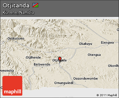 Shaded Relief Panoramic Map of Otjitanda