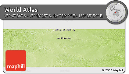 Physical Panoramic Map of the Area around 17° 30' 31" S, 130° 7' 30" E
