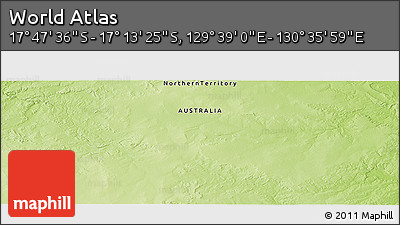 Physical Panoramic Map of the Area around 17° 30' 31" S, 130° 7' 30" E