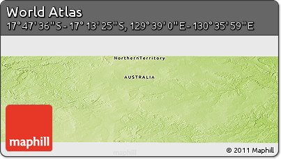Physical Panoramic Map of the Area around 17° 30' 31" S, 130° 7' 30" E