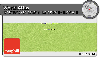 Physical Panoramic Map of the Area around 17° 30' 31" S, 132° 40' 30" E