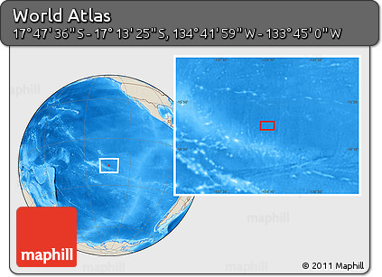 Shaded Relief Location Map of the Area around 17° 30' 31" S, 134° 13' 29" W