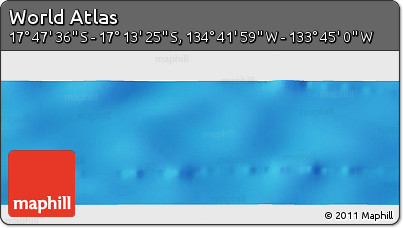 Physical Panoramic Map of the Area around 17° 30' 31" S, 134° 13' 29" W