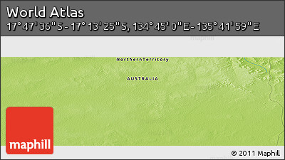 Physical Panoramic Map of the Area around 17° 30' 31" S, 135° 13' 29" E