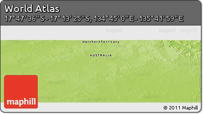 Physical Panoramic Map of the Area around 17° 30' 31" S, 135° 13' 29" E