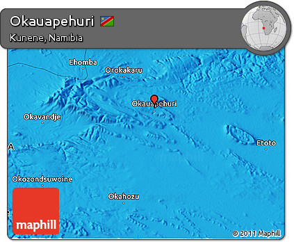 Political 3D Map of Okauapehuri