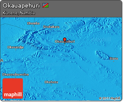 Political 3D Map of Okauapehuri