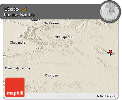 Shaded Relief 3D Map of Etoto