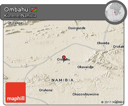 Shaded Relief 3D Map of Ombahu