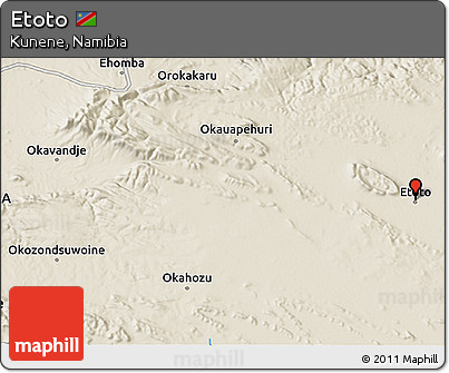 Shaded Relief 3D Map of Etoto