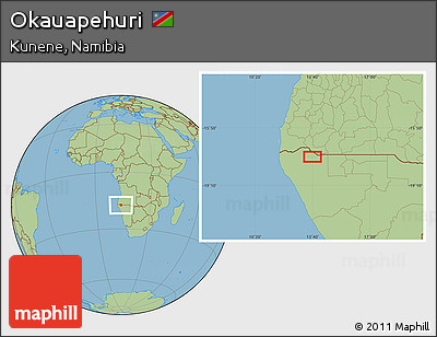 Savanna Style Location Map of Okauapehuri