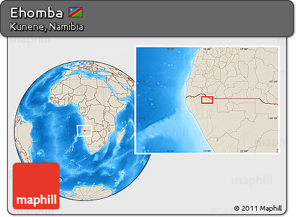 Shaded Relief Location Map of Ehomba