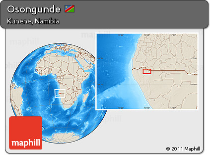 Shaded Relief Location Map of Osongunde