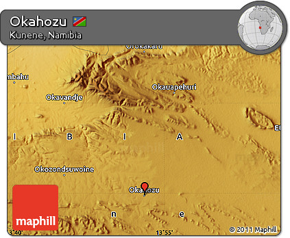 Physical Map of Okahozu