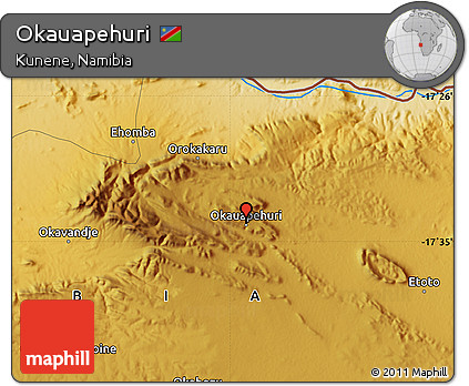Physical Map of Okauapehuri
