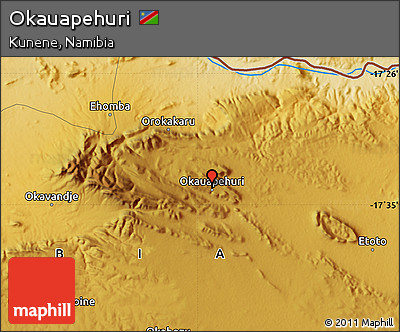 Physical Map of Okauapehuri