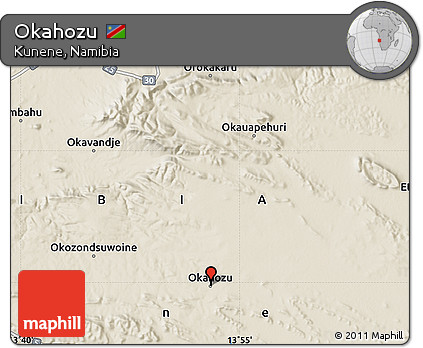 Shaded Relief Map of Okahozu