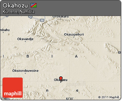 Shaded Relief Map of Okahozu
