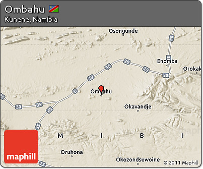 Shaded Relief Map of Ombahu