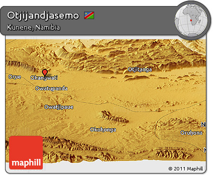 Physical Panoramic Map of Otjijandjasemo