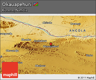 Physical Panoramic Map of Okauapehuri
