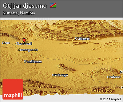 Physical Panoramic Map of Otjijandjasemo