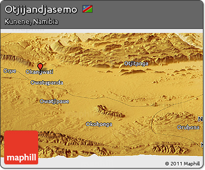 Physical Panoramic Map of Otjijandjasemo